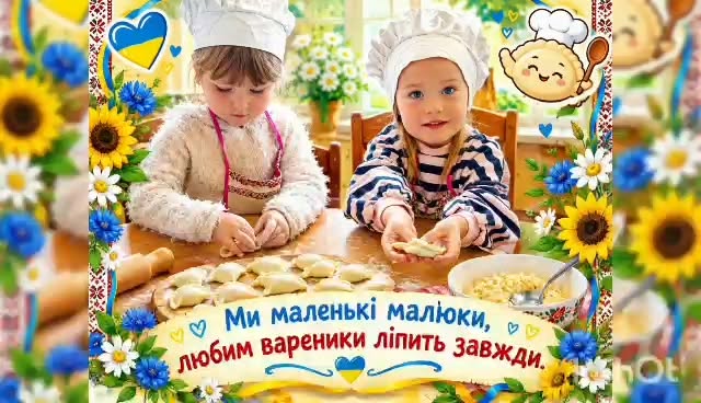 Дітки знайомилися з національною українською кухнею. Варенички вийшли дуже смачні.